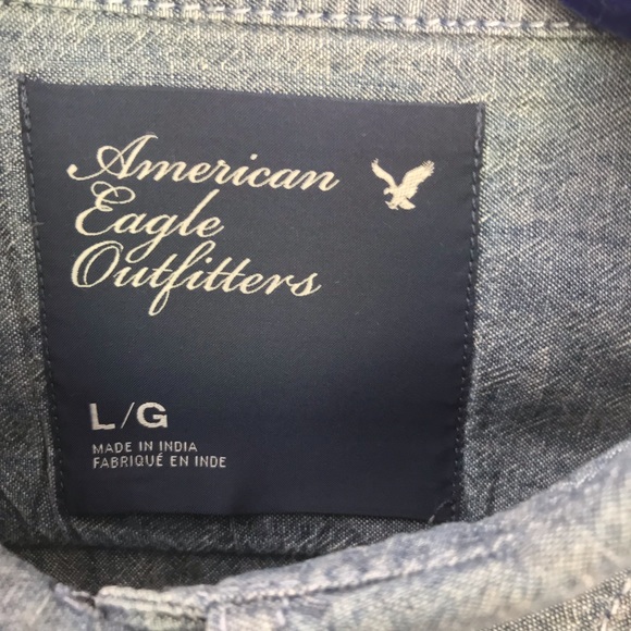 American Eagle Chambray Denim Western Shirt - Picture 5 of 6